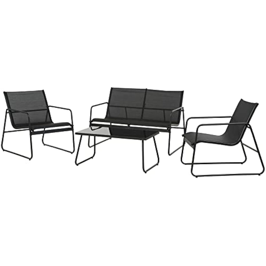 4-Piece Outdoor Patio Furniture Set – Steel Garden Conversation Set