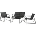 4-Piece Outdoor Patio Furniture Set – Steel Garden Conversation Set