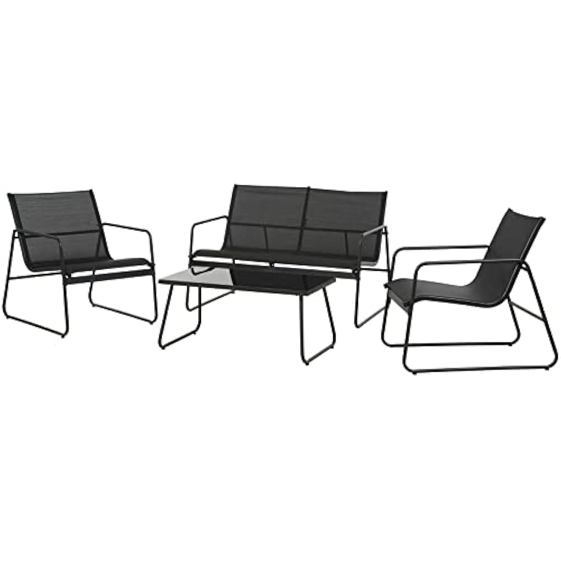 4-Piece Outdoor Patio Furniture Set – Steel Garden Conversation Set