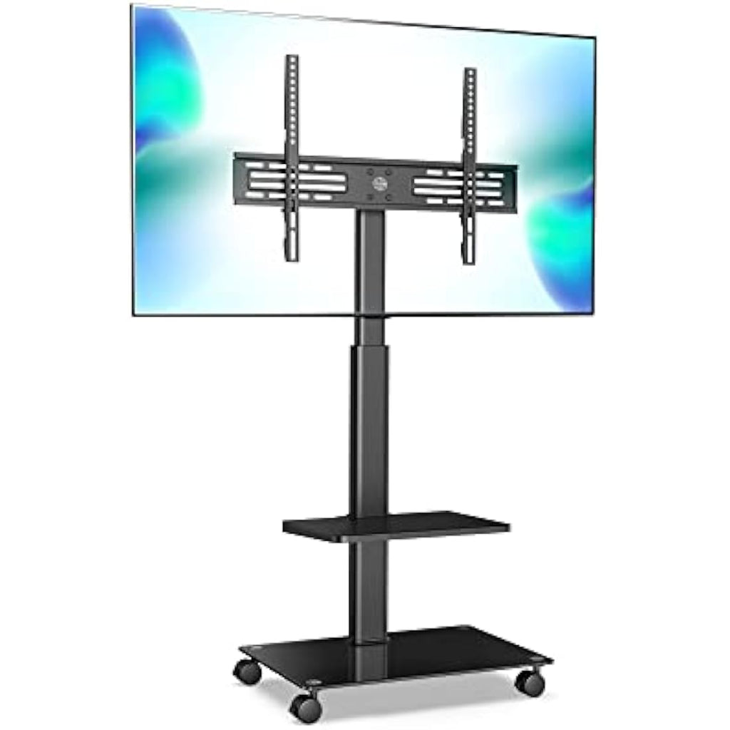 FITUEYES Mobile TV Stand with Wheels | Swivel & Height Adjustable (32-60")