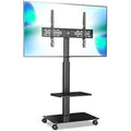 FITUEYES Mobile TV Stand with Wheels | Swivel & Height Adjustable (32-60")