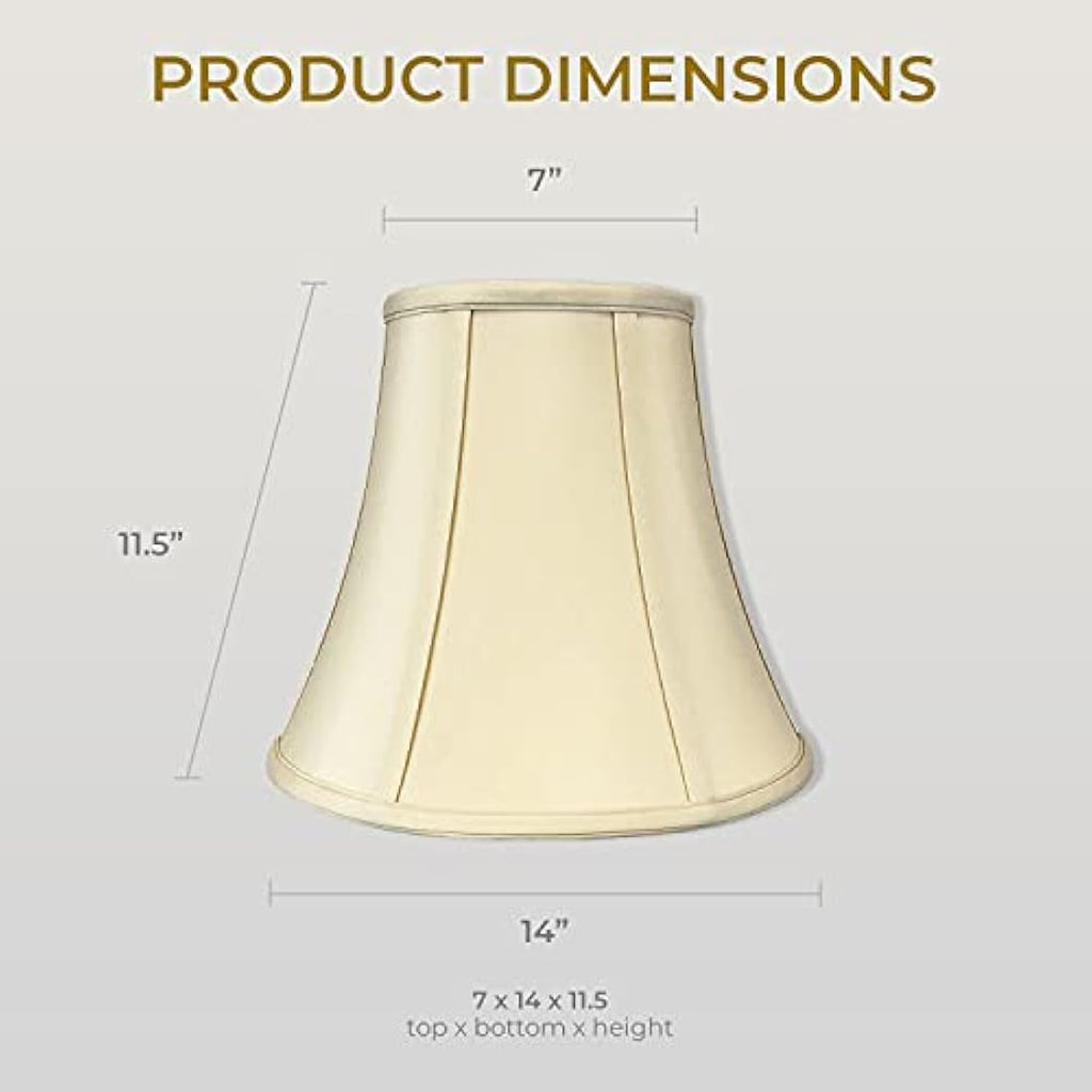 Royal Designs True Bell Lamp Shade | Beige Silk Shantung | 7x14x11.5