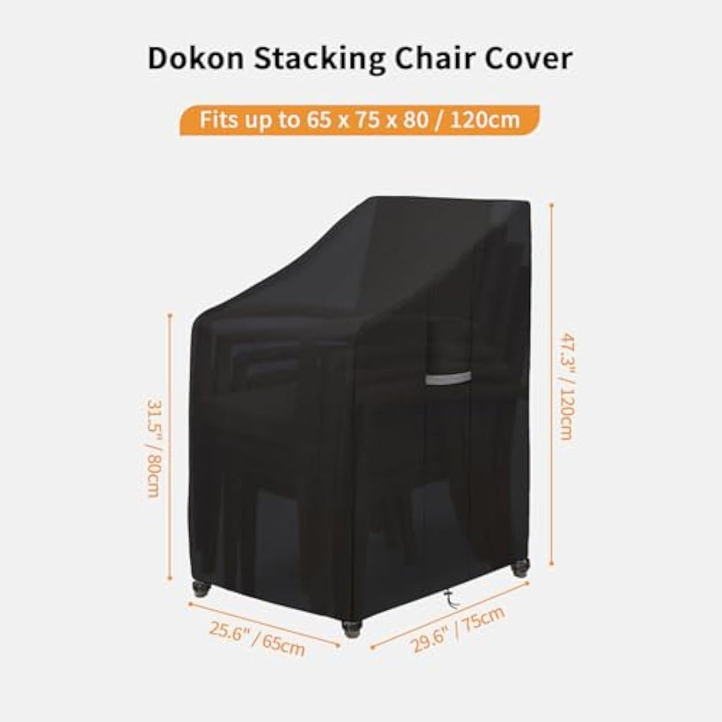Dokon Waterproof Garden Stacking Chair Cover – Heavy Duty Oxford Fabric