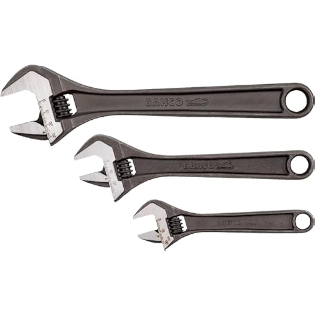 Bahco 3-Piece Adjustable Wrench Set (8070/8071/8072) – Ergonomic Grey