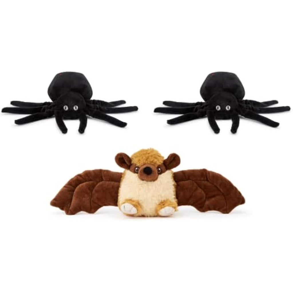 Zappi Co Halloween Plush Toy Set – 2 Spiders & 1 Bat Soft Stuffed Animals