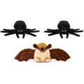 Zappi Co Halloween Plush Toy Set – 2 Spiders & 1 Bat Soft Stuffed Animals