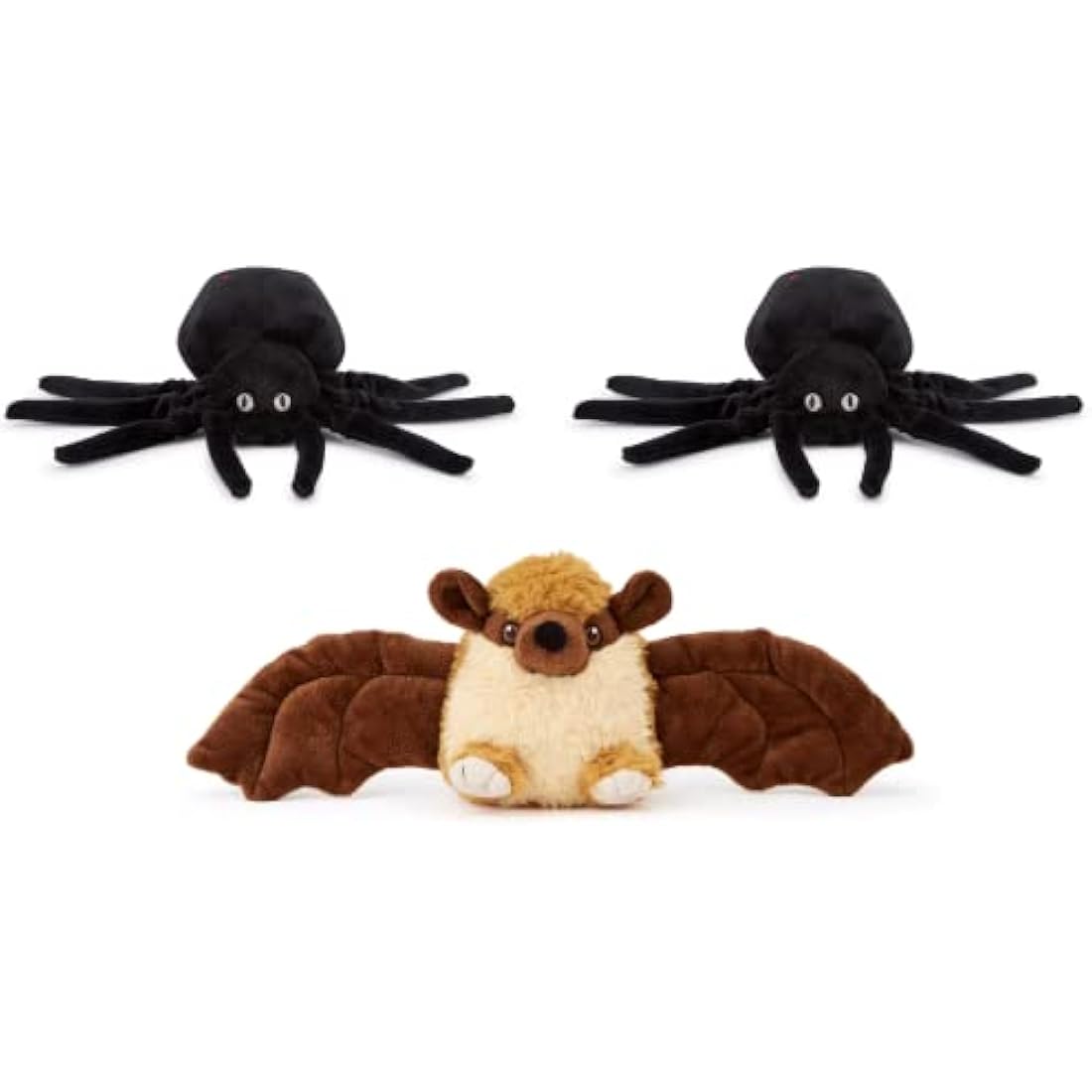 Zappi Co Halloween Plush Toy Set – 2 Spiders & 1 Bat Soft Stuffed Animals