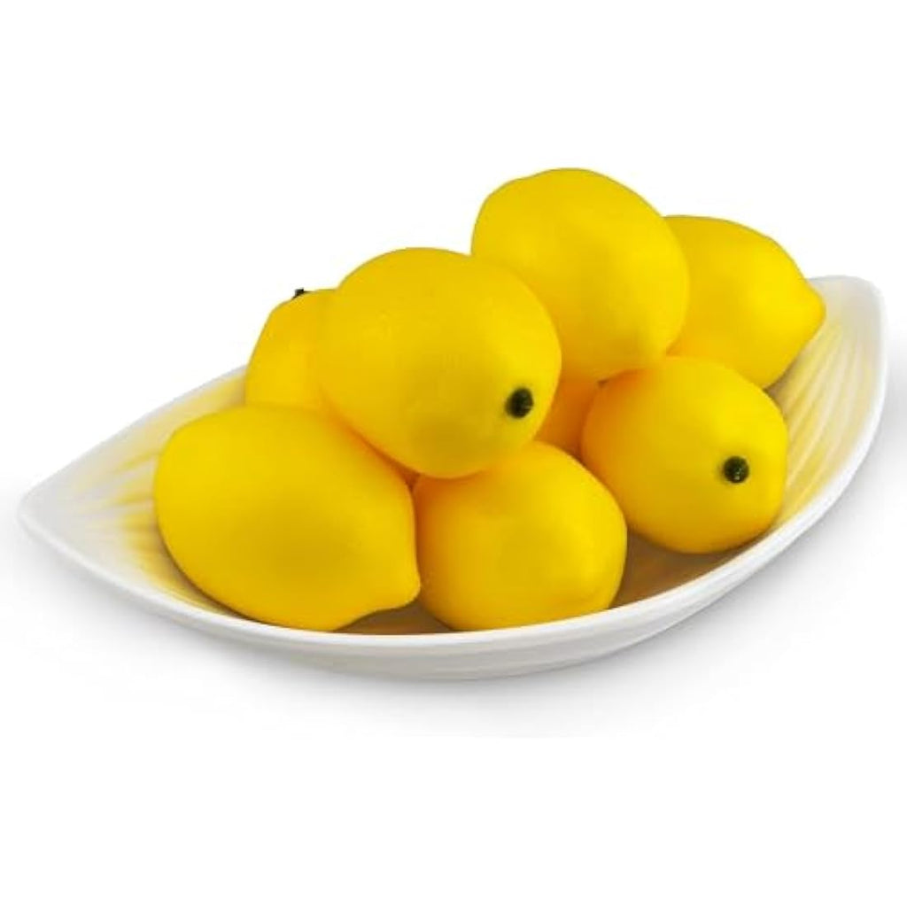 JEDFORE Artificial Lemons – 12pcs Lifelike Fake Fruit for Home Decor