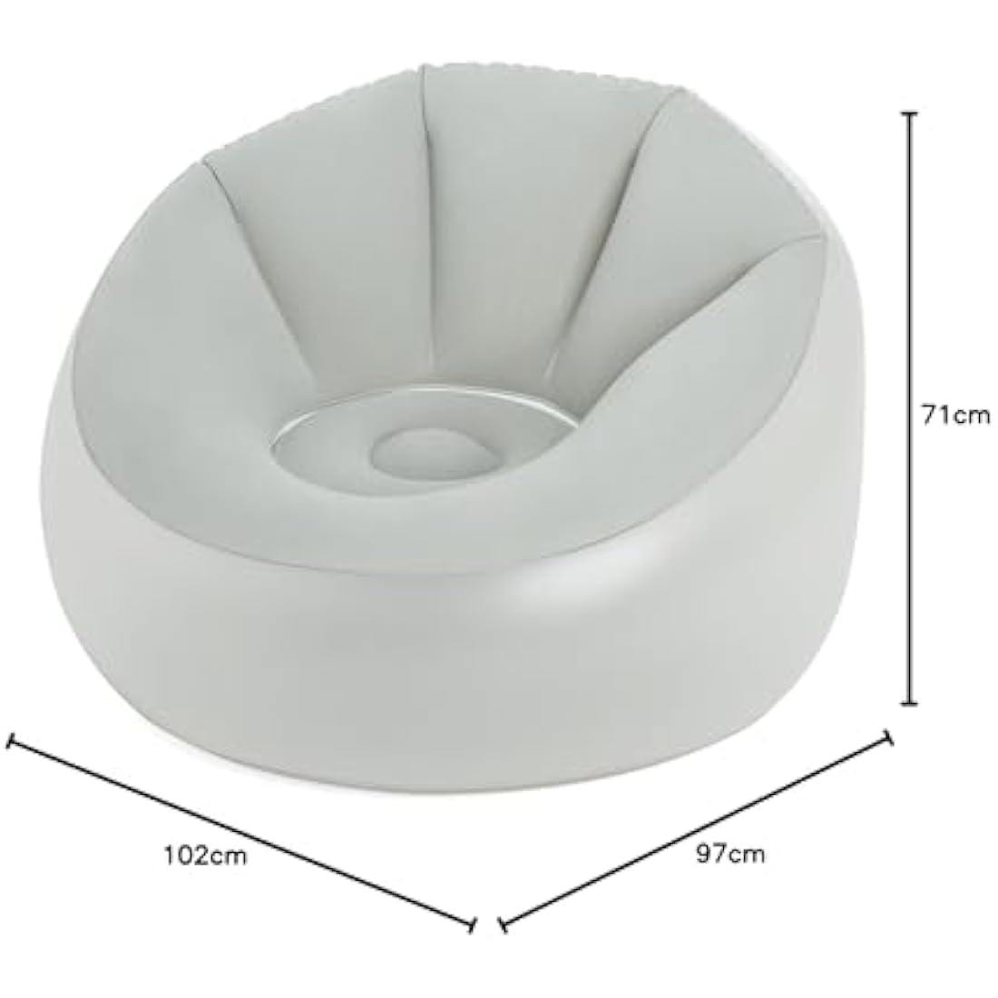 Jolof Store Inflatable Armchair with 7-Color LED Lights – Grey