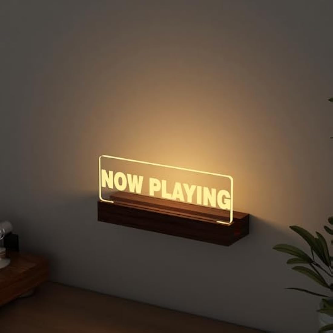 LED Light Up Vinyl Record Stand – Wooden Now Playing Display