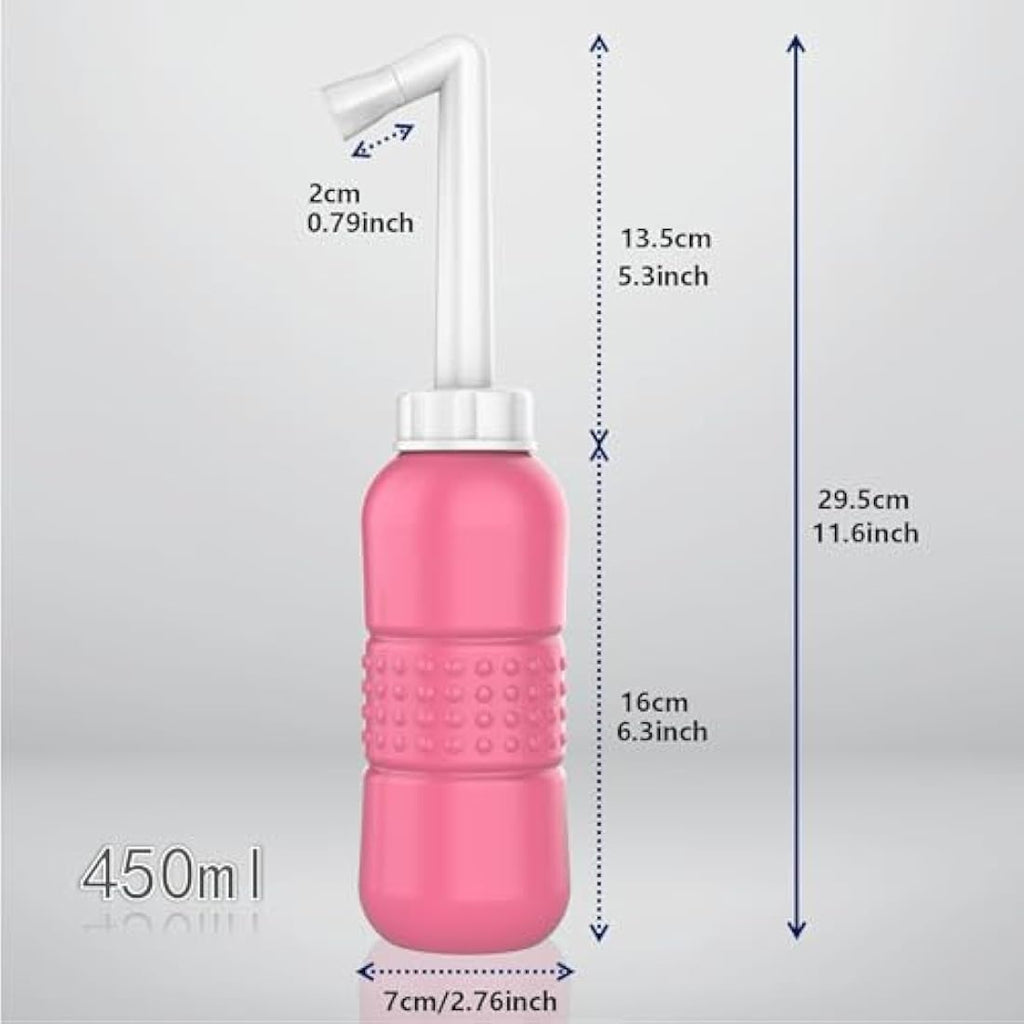 Jolof Store Portable Bidet – 450ml Pink Peri Bottle for Postpartum Care