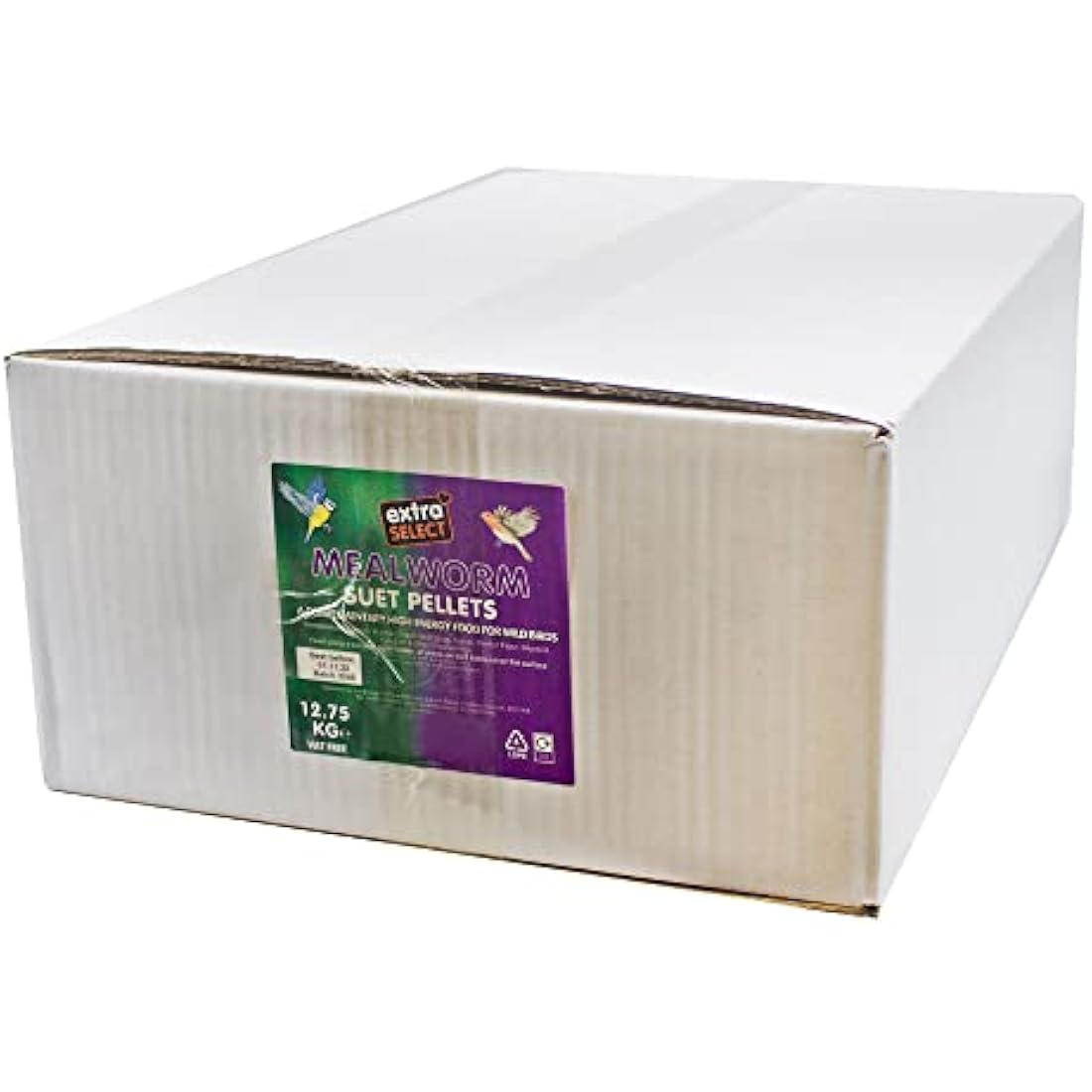 Extra Select Mealworm Suet Pellets - High Protein Wild Bird Food, 12.75kg