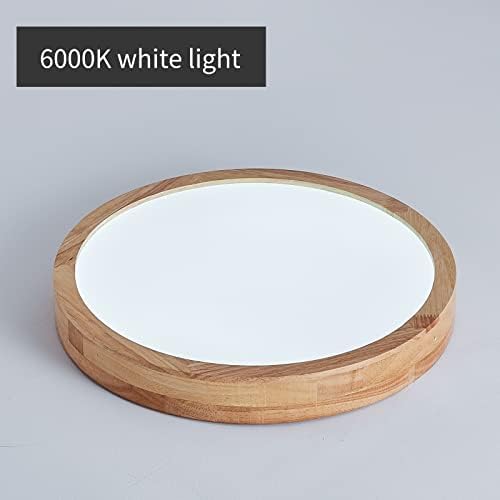 Schindora Wooden LED Ceiling Light – 20W Oak Flush Mount 6000K