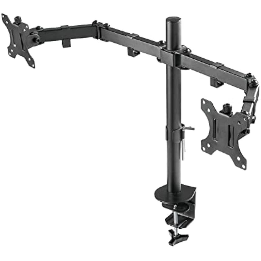 Newstar FPMA-D550DBLACK Full Motion Dual Monitor Desk Mount - Height Adjustable, Black