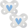 Dentistar Silicone Soother Set – Size 0 Orthodontic Pacifier, Blue, 2pk