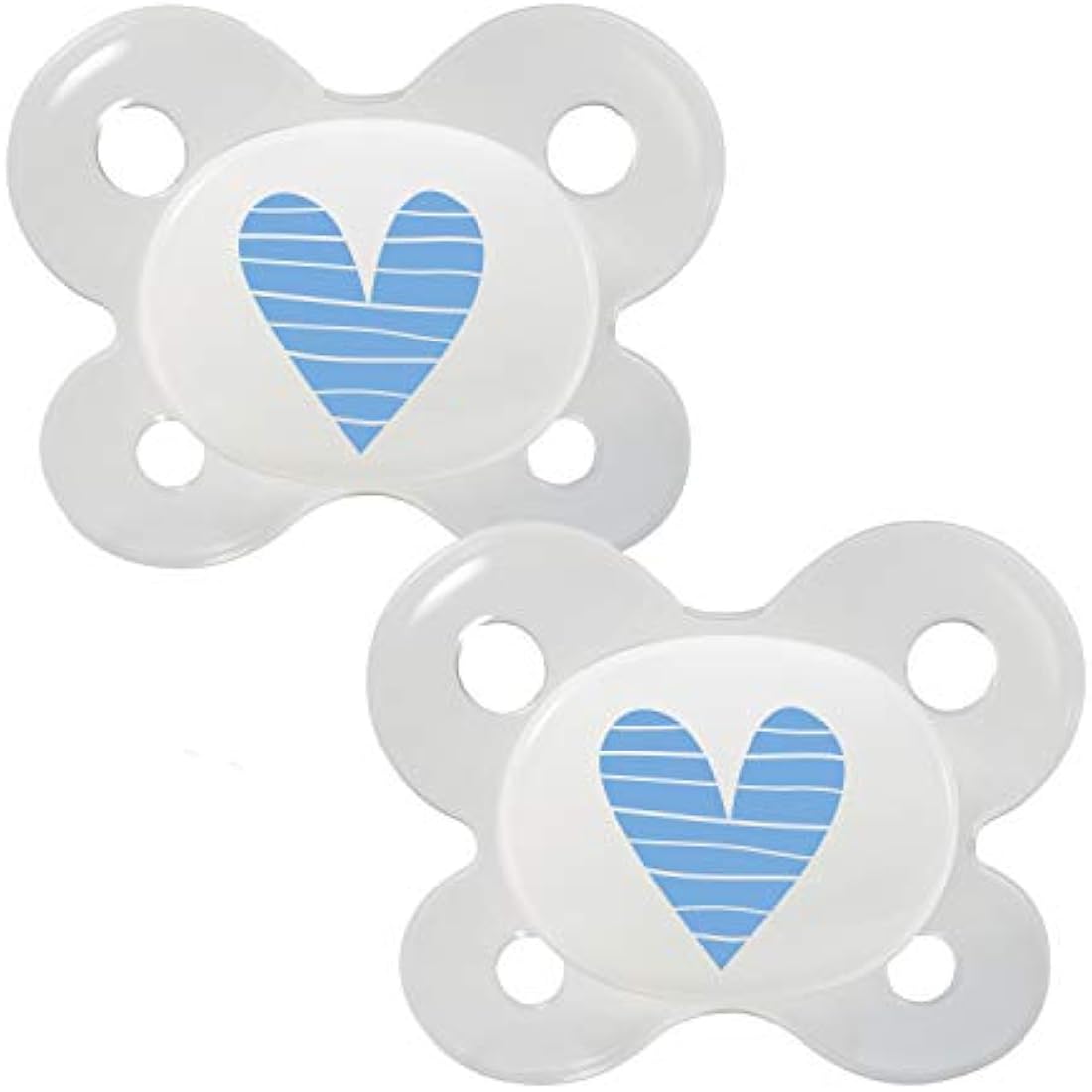 Dentistar Silicone Soother Set – Size 0 Orthodontic Pacifier, Blue, 2pk