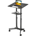 BONTEC Mobile Laptop Desk – Adjustable Rolling Standing Desk with Wheels