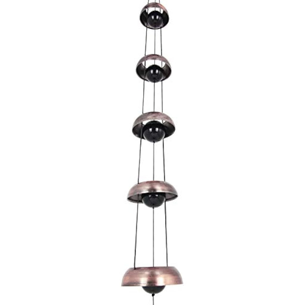 Jolof Store Red Copper Wind Chimes – 3 Bells Outdoor Garden Decor