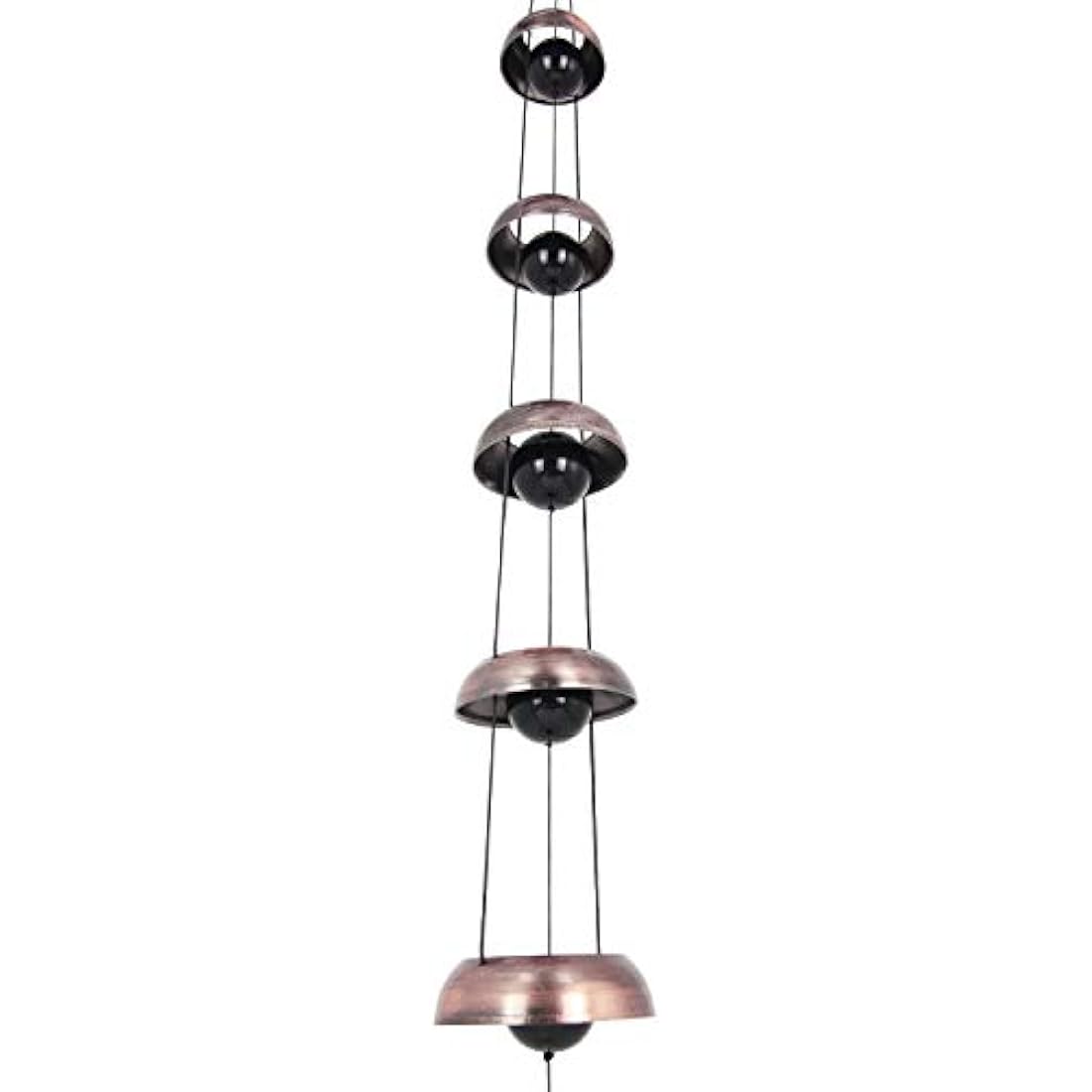 Jolof Store Red Copper Wind Chimes – 3 Bells Outdoor Garden Decor