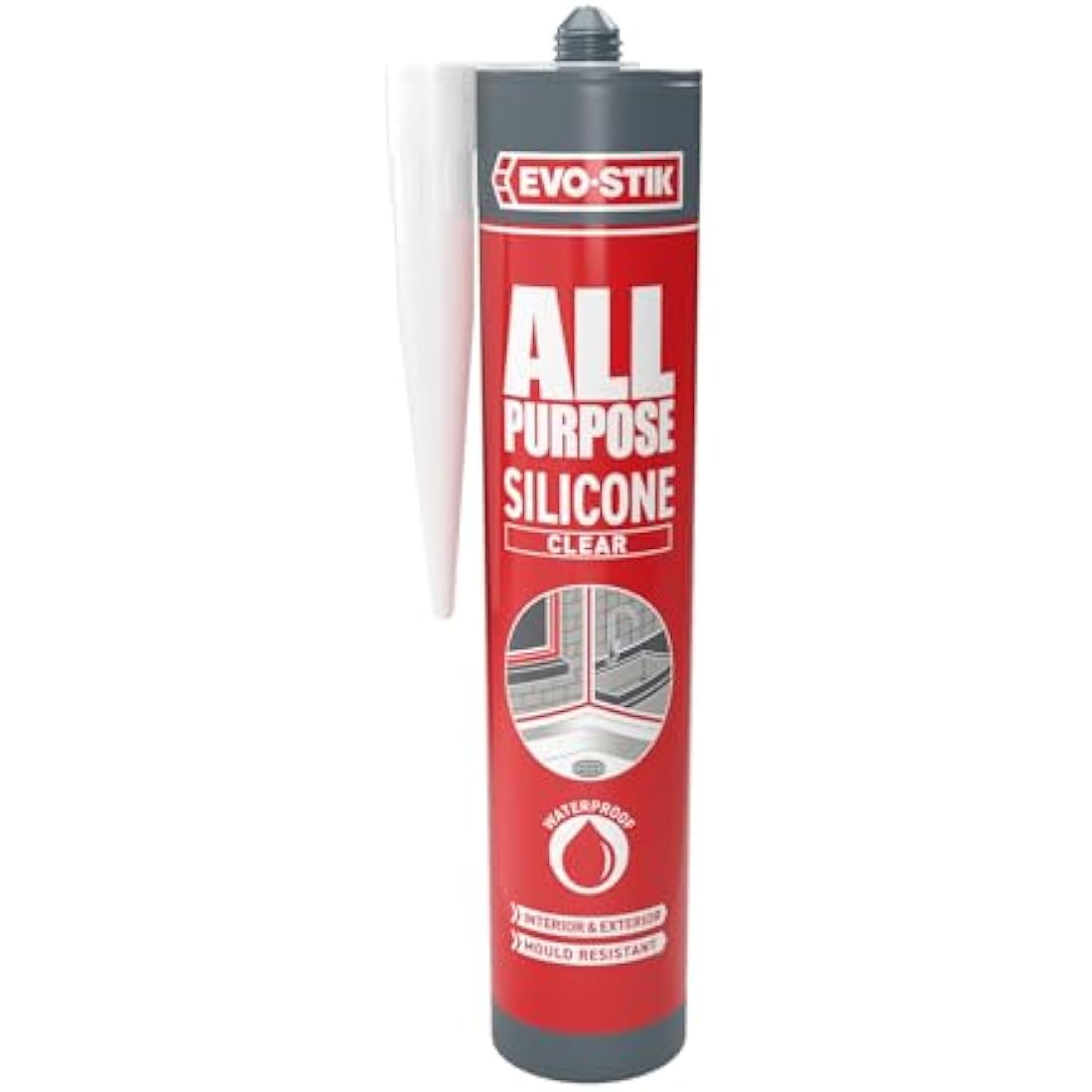 EVO-STIK All Purpose Silicone Sealant – Clear Anti Mould Waterproof 280ml