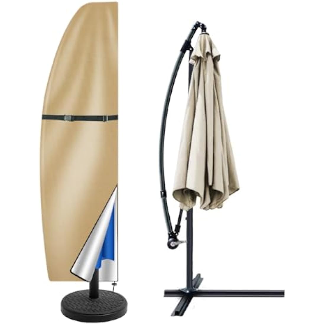 Teynewer Cantilever Parasol Cover – Waterproof Oxford Fabric, Khaki