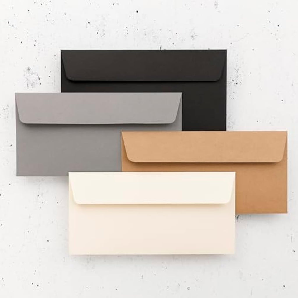 Clairefontaine Pollen Dark Grey Adhesive Envelopes - DL Size (Pack of 20)