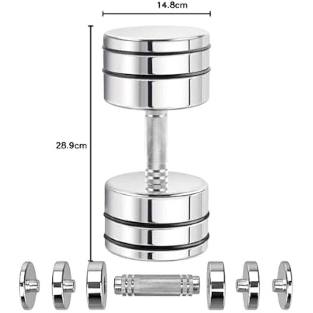 Northdeer Adjustable Steel Dumbbells | Compact Chrome Home Gym Weights