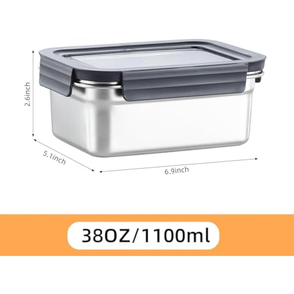 Misichao Stainless Steel Airtight Food Storage Containers - 1100ml 3-Pack