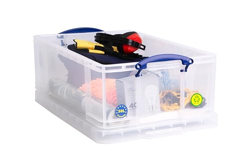 Really Useful Box 50 Litre Clear Plastic Storage Boxes | Pack of 2