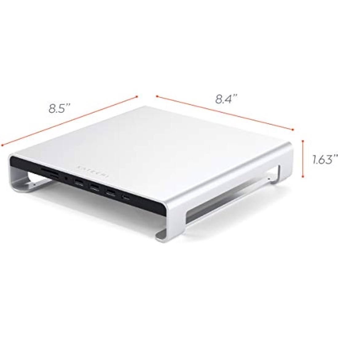 Satechi Type-C Aluminum Monitor Stand Hub for iMac & Studio Display – Silver