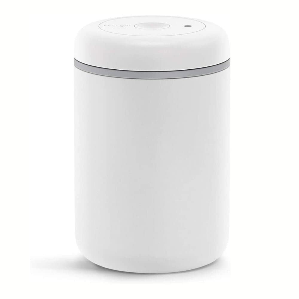 Fellow Atmos Vacuum Canister – Airtight Coffee Storage, Matte White, 1.2L