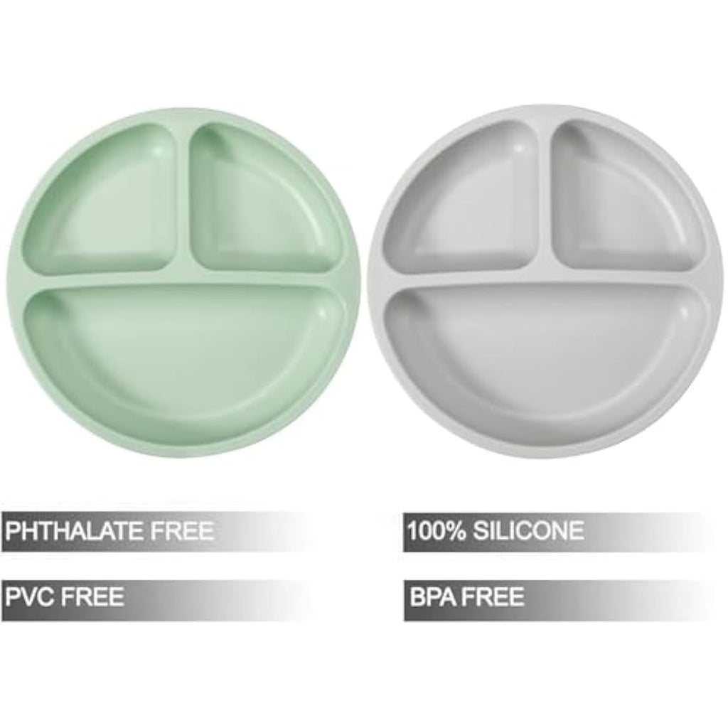 PandaEar Silicone Suction Plates and Spoons Set for Baby Weaning