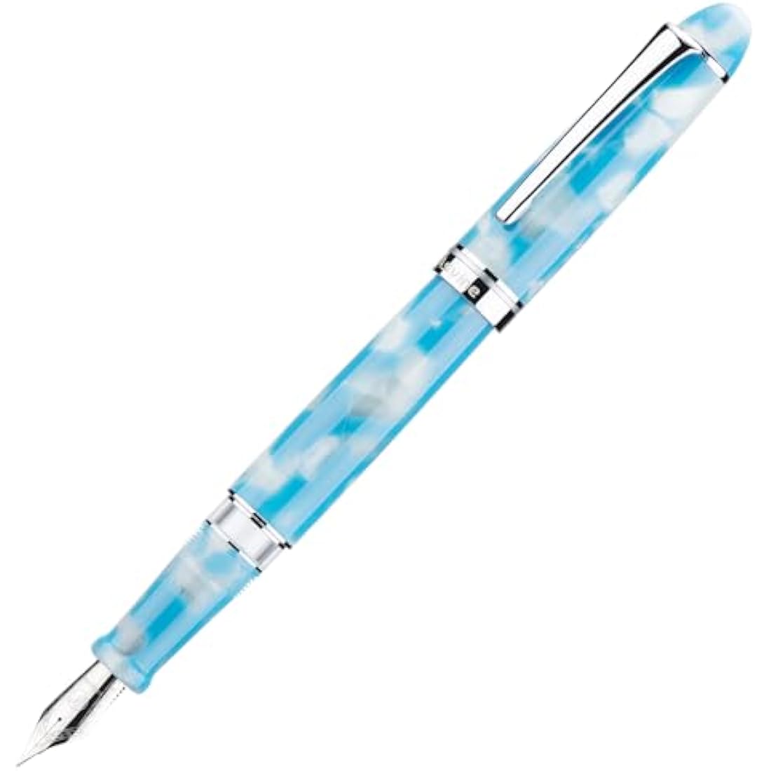 Asvine P50 Piston Fountain Pen | Sky Blue Resin Fine Nib Gift Set