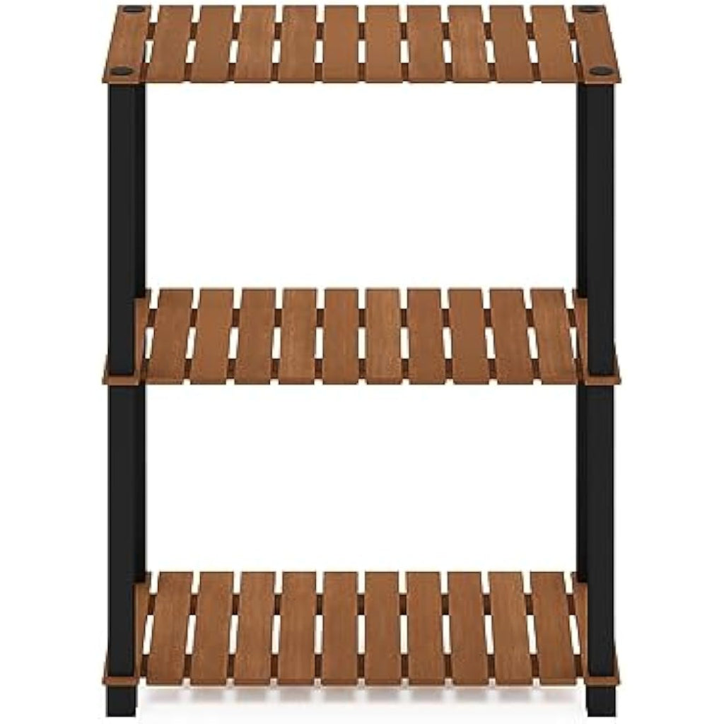 Furinno Pangkor 3-Tier Wood Plant Stand – Indoor Outdoor Display Shelf