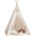 Kids Teepee Tent | Handmade Canvas Playhouse with Pom-Poms