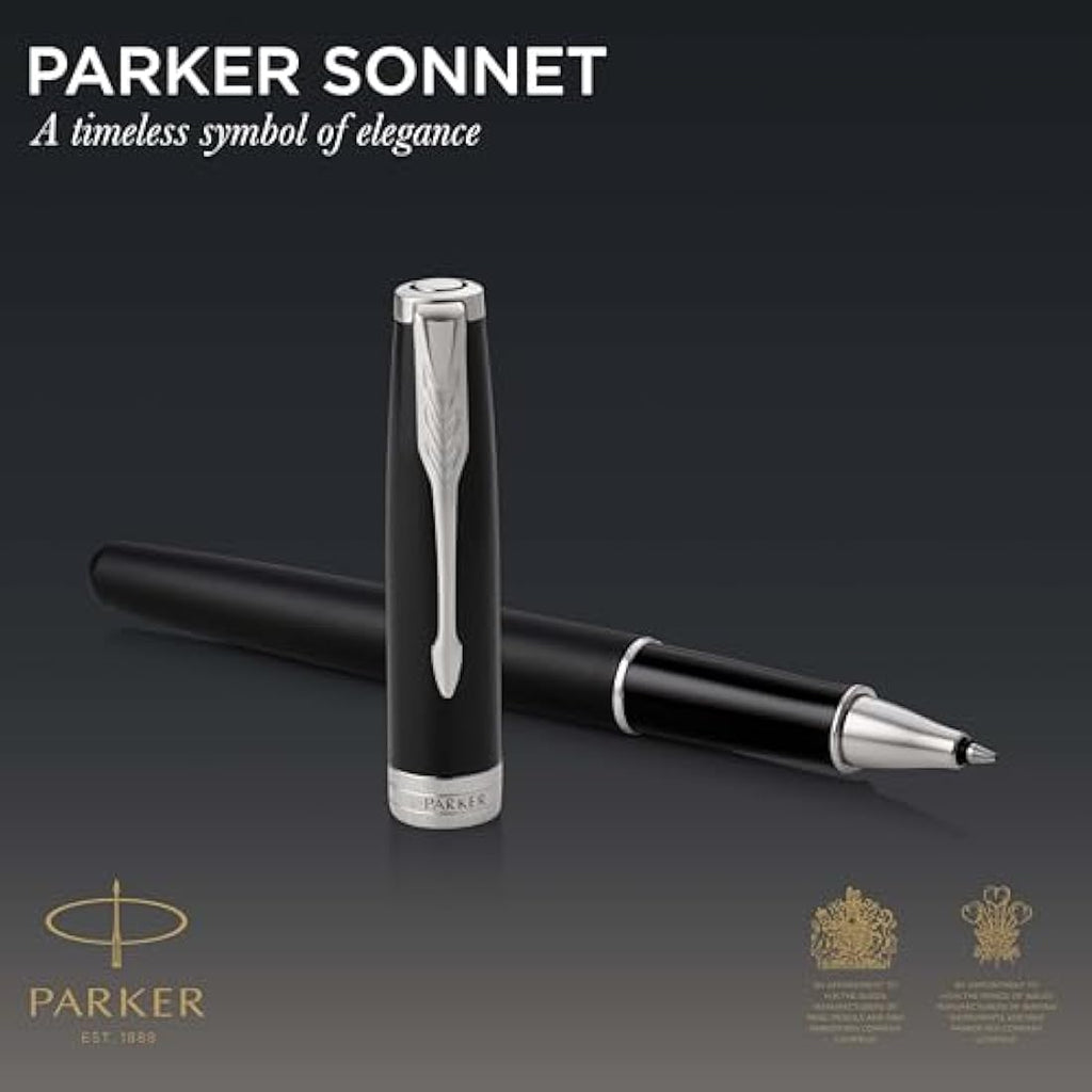 Parker Sonnet Rollerball Pen – Matte Black Lacquer with Palladium Trim