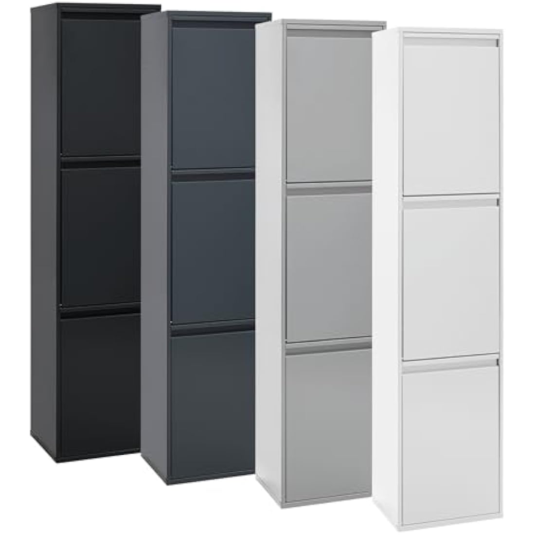 Arregui Basic Steel Recycling Bin | 3-Door Waste Cabinet, 51L - Light Grey