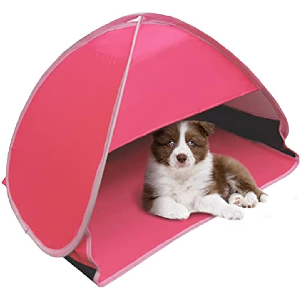 Mini Pop Up Pet Beach Tent – UV Sun Shelter & Shade, Rose Red