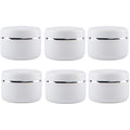 Jolof Store 100ml White Plastic Cosmetic Jars with Lids – 6 Pack