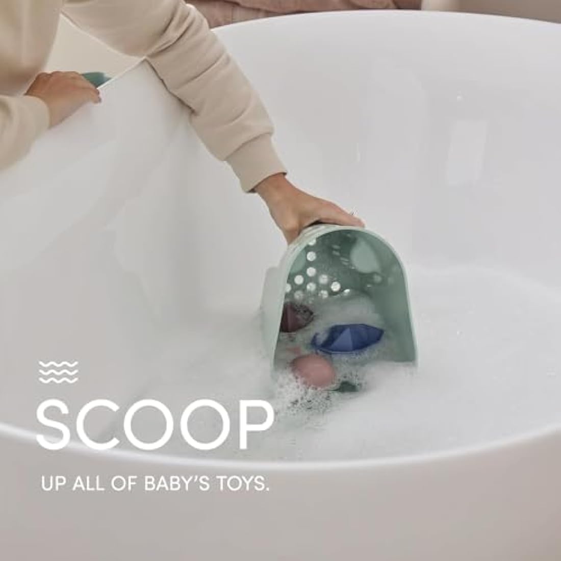 Shnuggle Ellie Bath Toy Storage Scoop – Recycled Plastic Caddy in Blush
