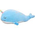 Vintoys Narwhal Unicorn Whale Plush Toy – 21" Blue Soft Hugging Pillow