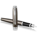 Parker IM Fountain Pen – Dark Espresso, Medium Nib with Blue Ink Refill