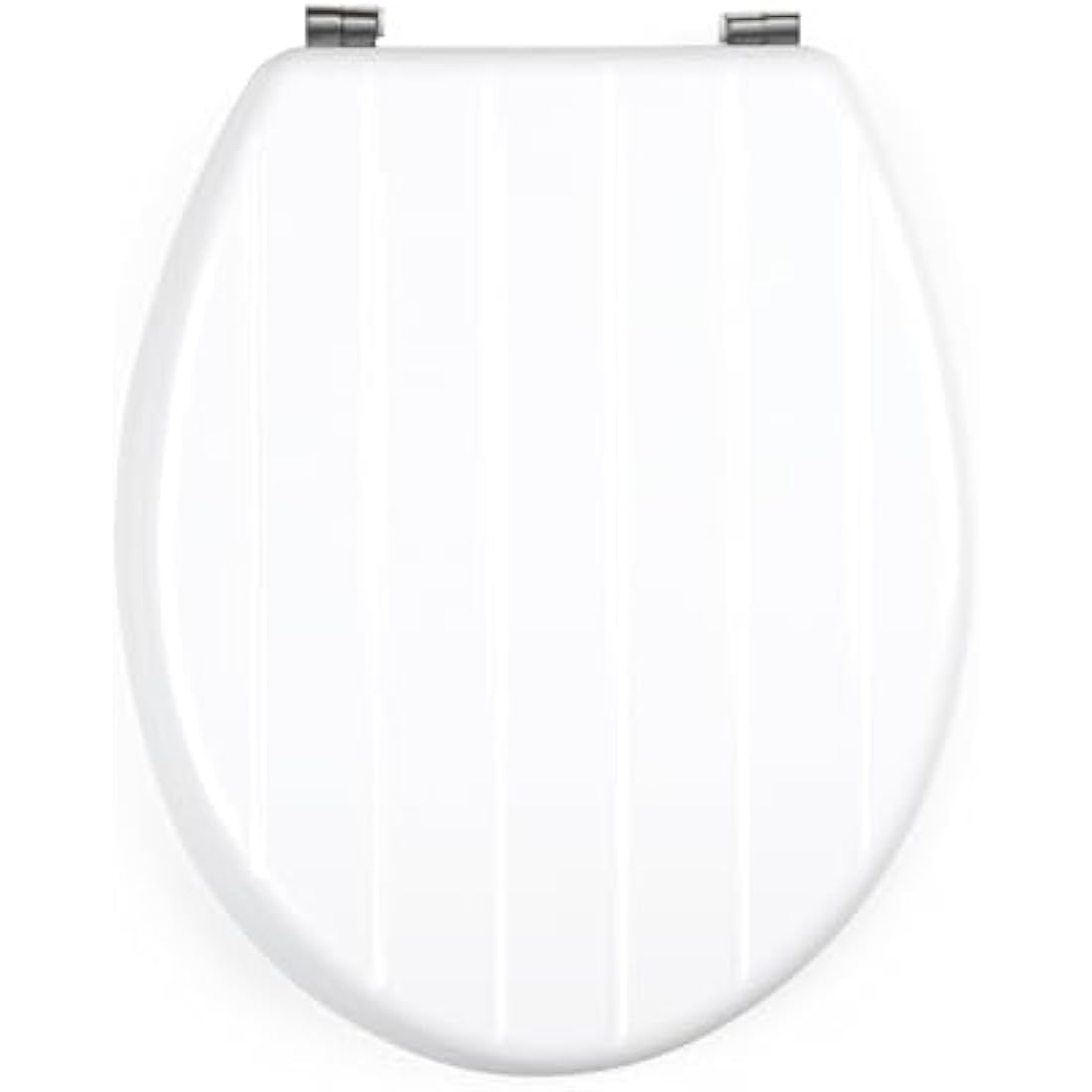 Beldray O-Shaped Toilet Seat – White Tongue & Groove Wooden Cover