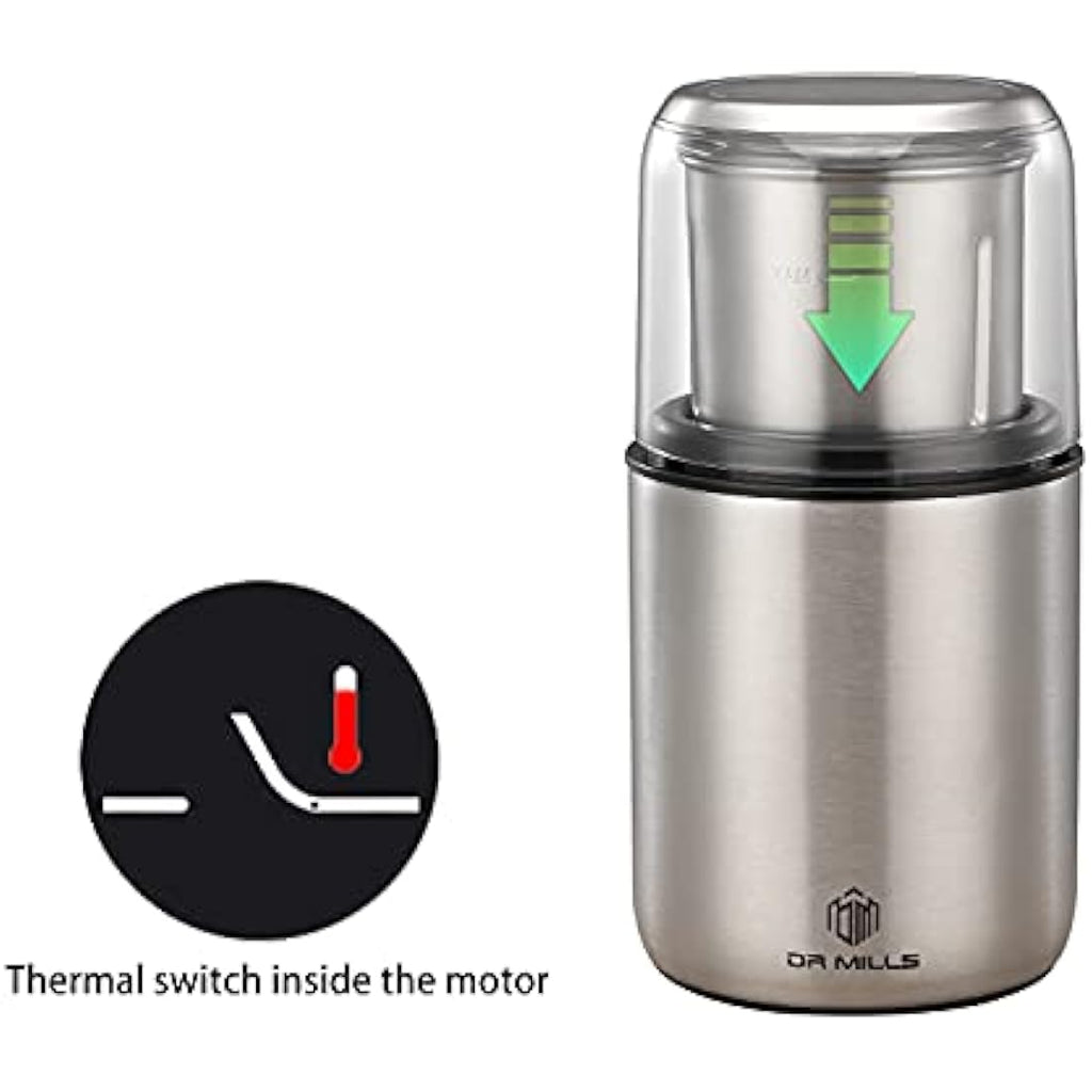 DR MILLS DM-7452 Electric Coffee and Spice Grinder | Stainless Steel