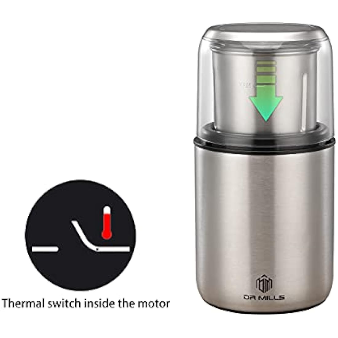 DR MILLS DM-7452 Electric Coffee and Spice Grinder | Stainless Steel