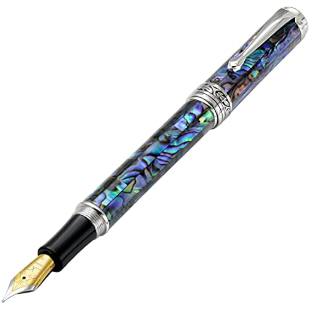 Xezo Maestro Abalone Shell Fountain Pen | Medium Nib | Platinum Plated