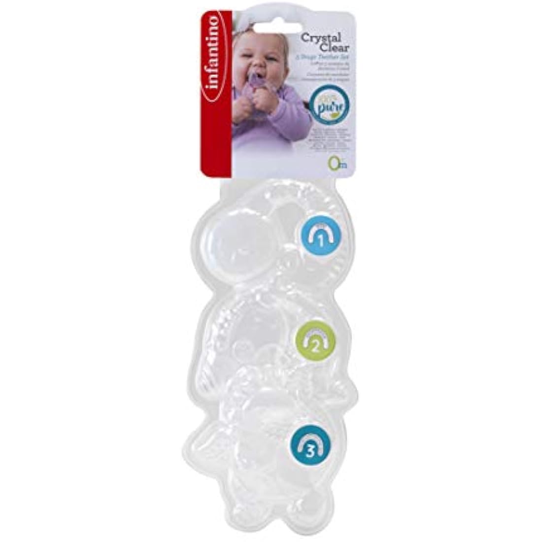 Infantino 3-Stage Crystal Clear Teether Set – BPA-Free Sensory Toy