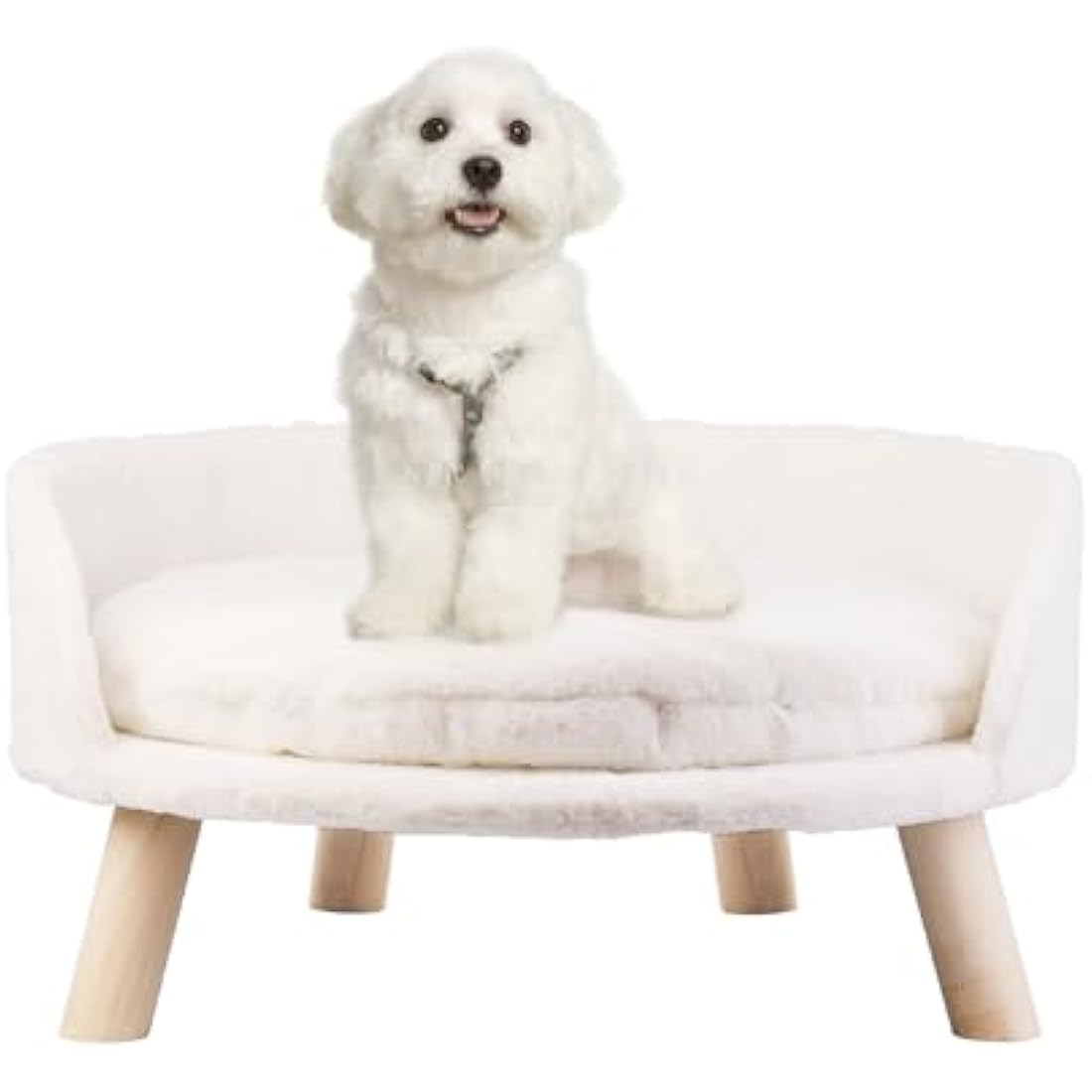 BingoPaw Elevated Cat Sofa Bed | Nordic Wooden Pet Stool with Washable Mat