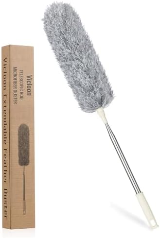 Vicloon Microfiber Duster | 96" Extendable Telescopic Pole & Bendable Head