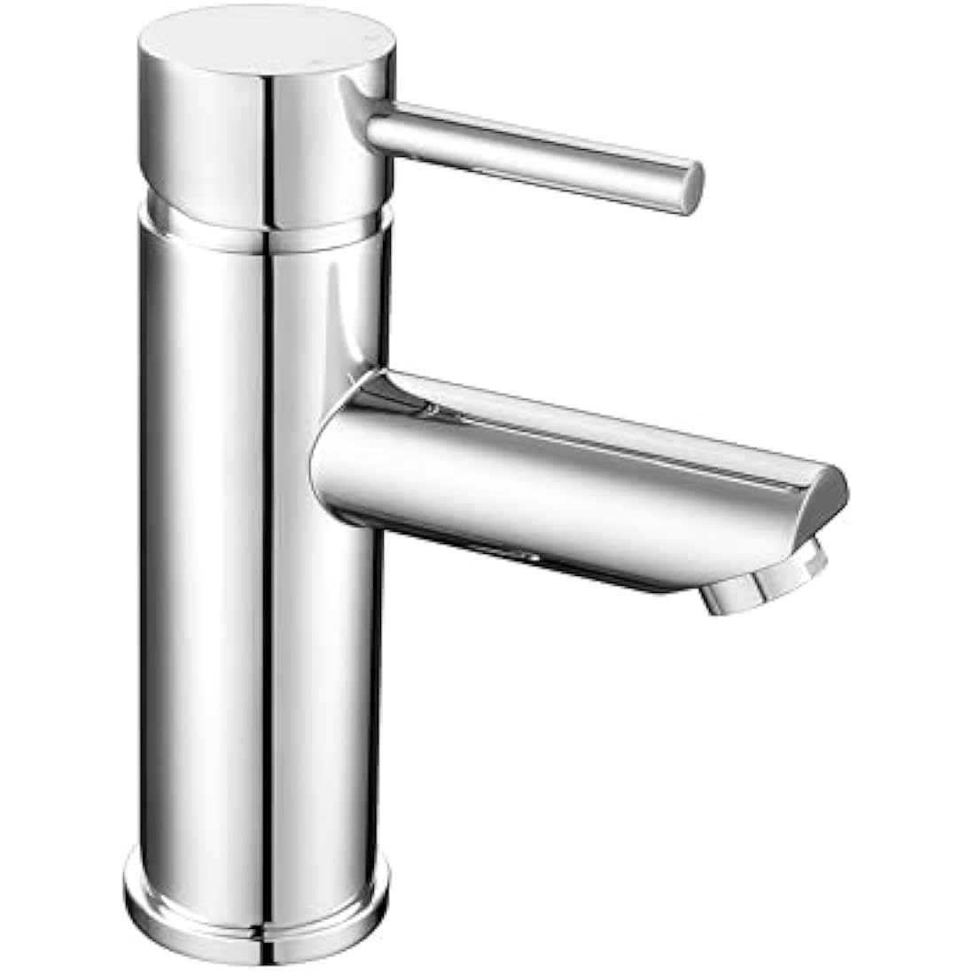 Nuie Series Two Round Mono Basin Mixer Tap with Waste - Chrome Brass